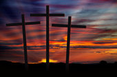 3 crosses sunset